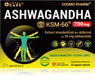 Cosmo Pharm Ashwagandha KSM-66 700mg capsule pentru susținerea echilibrului emoțional 30 caps.