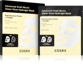 Cosrx Advanced Snail Mucin Glass Glow Hydrogel Mask Revitalisierende Hydrogelmaske mit Schneckenextrakt zum vereinheitlichen der Hauttöne 3 St.