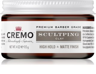 Cremo Hair Styling Sculpting Clay High Hold terra modellante fissante extra forte per uomo 113 g
