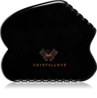 Crystallove Black Obsidian Contour Gua Sha massage tool 1 pc