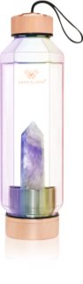 Crystallove Crystal Water Bottle Kulacs Hexagon Hologram - Rose Quartz 650 ml