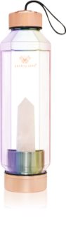 Crystallove Crystal Water Bottle Kulacs Hexagon Hologram - Rose Quartz 650 ml