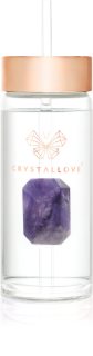 Crystallove Straw Water Bottle Posoda za vodo s slamico Amethyst 400 ml
