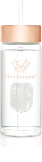 Crystallove Amethyst Straw Water Bottle veepudel kõrrega Clear 400 ml