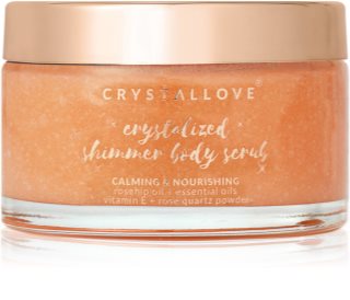Crystallove Rose Quartz Shimmer Body Scrub Scrub σώματος αστραφτερό 200 γρ