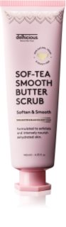 delhicious Sof-Tea Smooth Butter Scrub peeling corporal hidratante com efeito esfoliante 140 ml