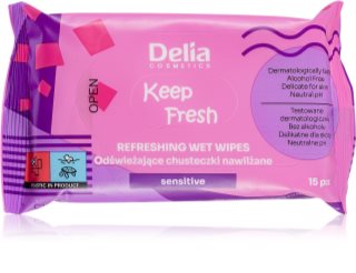 Delia Cosmetics Keep Fresh Sensitive erfrischende Feuchttücher 15 St.
