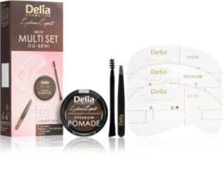 Delia Cosmetics Eyebrow Expert Zest paleta do regulacji brwi odcień 3.0 Dark Brown 3 szt.