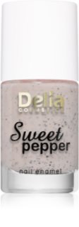 Delia Cosmetics Sweet Pepper Black Particles nail polish shade 02 Apricot 11 ml