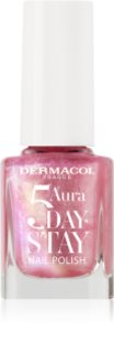 Dermacol 5 Day Stay Aura Ilgnoturīga nagu laka ar perlamutra spīdumu (tonis) 69 Rose Glow 11 ml