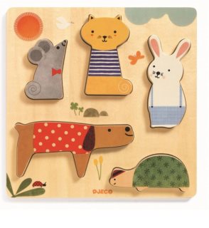 DJECO Wooden Block Puzzle Pets Activity Steckspielzeug 12m+ 1 St.