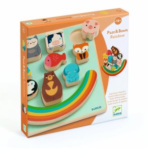DJECO Puzz & Boom Rainbow igra za uravnoteženje 18m+ 1 kos