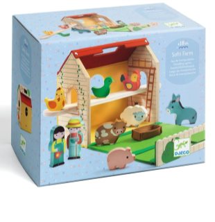 DJECO Wooden Farm σετ παιχνιδιών από ξύλο 18m+ 11 τμχ