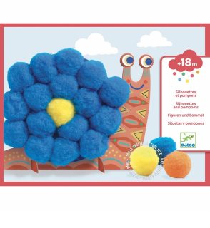 DJECO Fluffy Animals bambulkové tvoření zvířátek 18m+ 1 ks