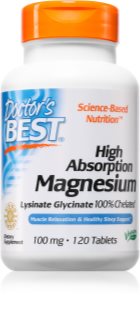 Doctor's Best High Absorption Magnesium tabletki wspomaganie prawidłowego funkcjonowania układu nerwowego, mięśni i zębów, redukcja poziomu zmęczenia 120 tabletek