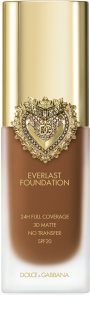 Dolce&Gabbana Flawless Everlast Foundation hosszantartó, intenzíven fedő alapozó SPF 20 árnyalat 34W DEEP 27 ml