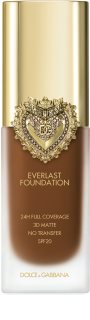 Dolce&Gabbana Flawless Everlast Foundation hosszantartó, intenzíven fedő alapozó SPF 20 árnyalat 36N DEEP 27 ml