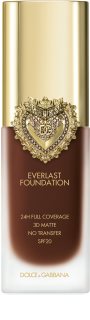 Dolce&Gabbana Flawless Everlast Foundation hosszantartó, intenzíven fedő alapozó SPF 20 árnyalat 39N DEEP 27 ml