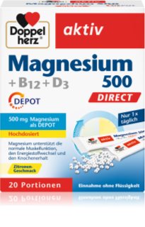 Doppelherz Magnesium 500 + B12 + D3 Säckchen trägt zur normalen Funktion des Nervensystems bei 52 g