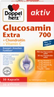 Doppelherz Glucosamin Extra 700 + Chondroitin + Vitamin C Kapseln für eine gute Knorpel- und Knochenfunktion 60 g