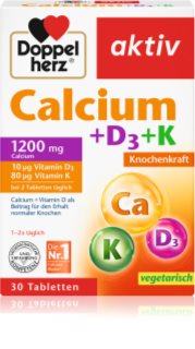 Doppelherz Calcium 1200 + D3 + K Tabletten für gesunde Knochen und Zähne