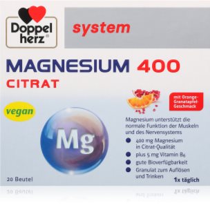 Doppelherz system Magnesium 400 Sackerl für die normale Funktion des Immunsystems, gesunde Knochen und Muskelaktivität