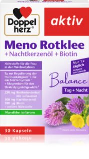 Doppelherz Meno Rotklee + Nachtkerzenöl + Biotin Kapseln zur Unterstützung einer gesunden hormonellen Aktivität 30 KAP