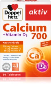 Doppelherz Calcium 700 + D3 Tabletten für gesunde Knochen und Zähne 88 g