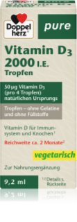 Doppelherz pure Vitamin D3 2000 I.E. Tropfen zur Förderung der Gesundheit von Knochen und Gelenken 9.2 ml