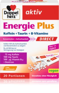 Doppelherz Energie Plus Direct Säckchen zur Erhaltung von Energie und kognitiver Leistungsfähigkeit Geschmack cola 48 g