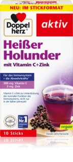 Doppelherz Aktiv Heißer Holunder mit Vitamin C + Zink Heißgetränk zur Unterstützung des Immunsystems 150 g