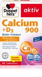 Doppelherz Calcium 900 + D3 Tabletten zur Unterstützung der Knochen-, Gelenks- und Zahngesundheit 248 g