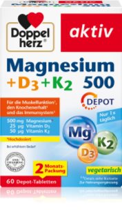 Doppelherz Magnesium + D3 + K2 500 Tabletten trägt zur normalen Funktion des Nervensystems bei 124 g
