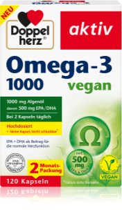 Doppelherz Omega - 3 1000 vegan Kapseln für eine normale Herz- und Hirnfunktion