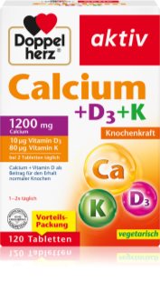 Doppelherz Calcium 1200 + D3 + K Tabletten für gesunde Knochen und Zähne