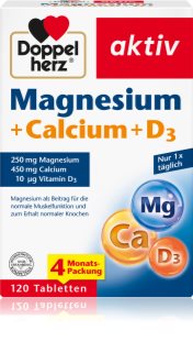 Doppelherz Magnesium + Calcium + D3 Tabletten trägt zur normalen Funktion des Nervensystems bei 296 g