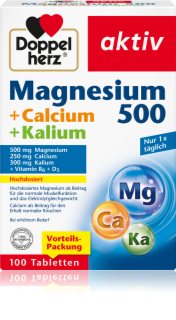 Doppelherz Magnesium 500 + Calcium + Kalium Tabletten trägt zur normalen Funktion des Nervensystems bei 290 g