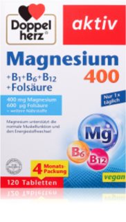 Doppelherz Aktiv Magnesium 400 Tabletten trägt zur normalen Funktion des Nervensystems bei 120 TAB