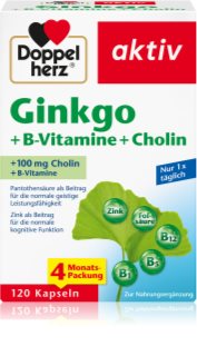 Doppelherz Ginkgo + B-Vitamine + Cholin Kapseln zur Förderung der geistigen Ausgeglichenheit