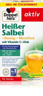 Doppelherz Aktiv Heißer Salbei + Honig + Menthol Heißgetränk zur Unterstützung des Immunsystems 150 g