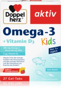Doppelherz Omega - 3 + Vitamin D3 Kids Tabletten für eine normale Herz- und Hirnfunktion 27 TABL