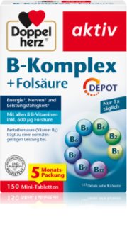 Doppelherz B-komplex + Folsäure Tabletten für eine normale Funktion des Nervensystems und eine schöne Haut 78 g