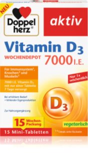 Doppelherz Vitamin D 7000 I.E. Tabletten zur Unterstützung des Immunsystems, der Knochen und der Muskelaktivität 20 g