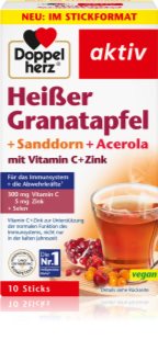 Doppelherz Aktiv Heißer Granatapfel + Sanddorn + Acerola Heißgetränk zur Unterstützung des Immunsystems 150 g