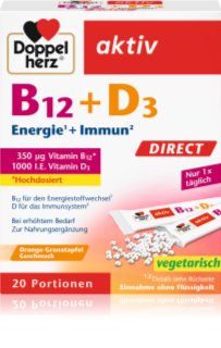 Doppelherz B12 + D3 Säckchen zur Unterstützung des Immunsystems Geschmack Orange-Pomegranate 38 g