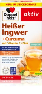 Doppelherz Aktiv Heisser Ingwer + Curcuma mit Vitamin C + Zink Heißgetränk zur Unterstützung des Immunsystems 128 g