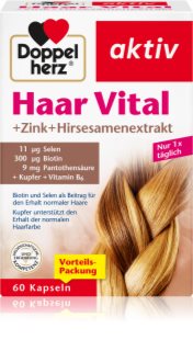 Doppelherz Aktiv Haar Vital + Zink + Hirsesamenextrakt Kapseln für gesunde und schöne Haare 69 g