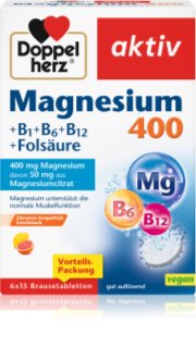 Doppelherz Magnesium 400 + B1 + B6 + B12 + Folsäure Brausetabletten trägt zur normalen Funktion des Nervensystems bei 734 g