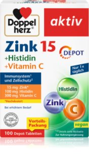 Doppelherz Zink 15 + Histidin + Vitamin C Tabletten zur Unterstützung des Immunsystems