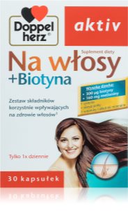 Doppelherz active Na włosy +Biotyna kapsułki na piękne włosy, skórę i paznokcie 30 caps.